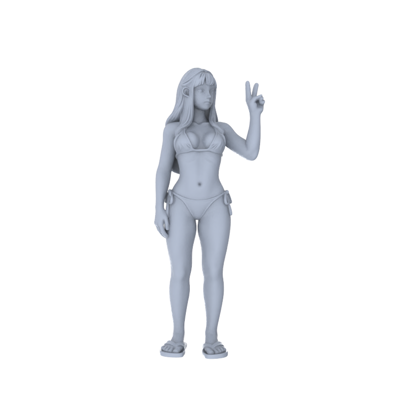 Detail view of Yao's Studio LYTR148   Beach Vacation Girls Resin Miniature Model 5-Figure Set, Unpainted Swimsuit Figures, DIY Painting Beach Scene Decoration 1set Model