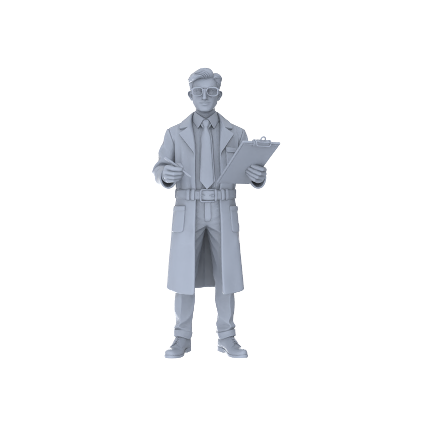 Detail view of Yao's Studio LYTR149  Scientific Researchers Resin Miniature Model 4-Figure Set, Unpainted Lab Worker Figures, DIY Painting Lab Scene Decoration 1set Model