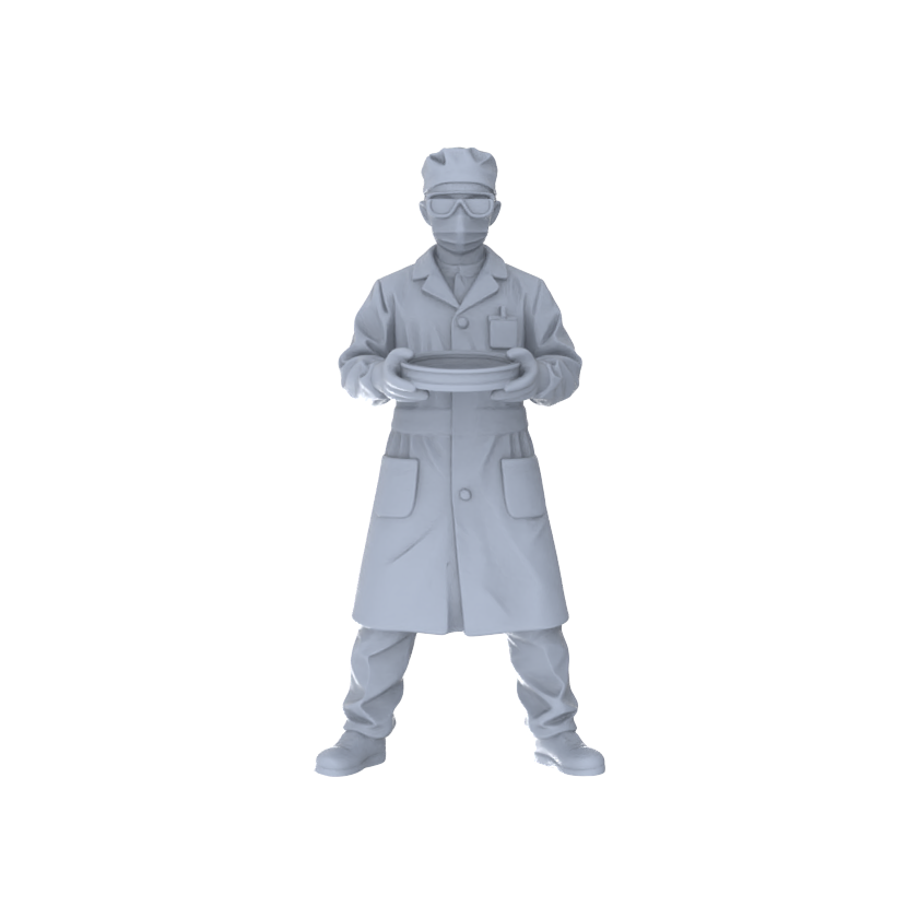 Detail view of Yao's Studio LYTR149  Scientific Researchers Resin Miniature Model 4-Figure Set, Unpainted Lab Worker Figures, DIY Painting Lab Scene Decoration 1set Model
