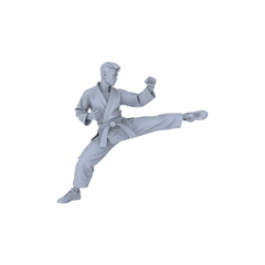 Detail view of Yao's Studio LYTR150  Karate Practitioners Resin Miniature Model 4-Figure Set, Unpainted Martial Artist Figures, DIY Painting Martial Arts Scene Decoration 1set Model