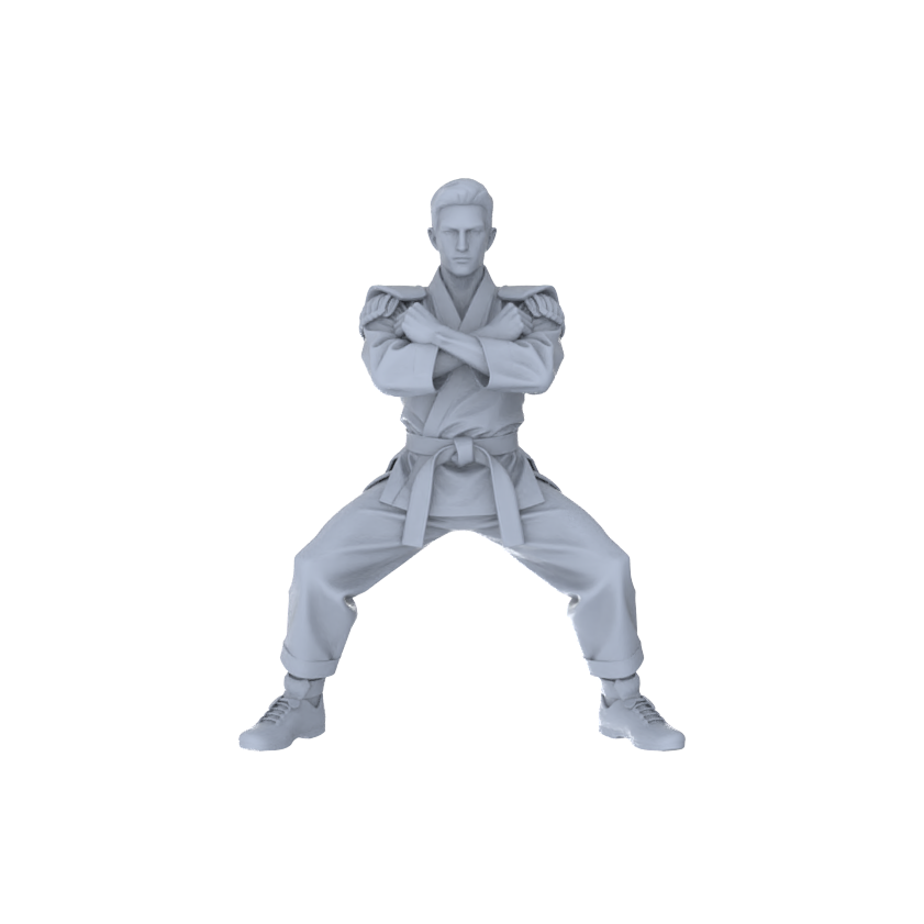 Detail view of Yao's Studio LYTR150  Karate Practitioners Resin Miniature Model 4-Figure Set, Unpainted Martial Artist Figures, DIY Painting Martial Arts Scene Decoration 1set Model