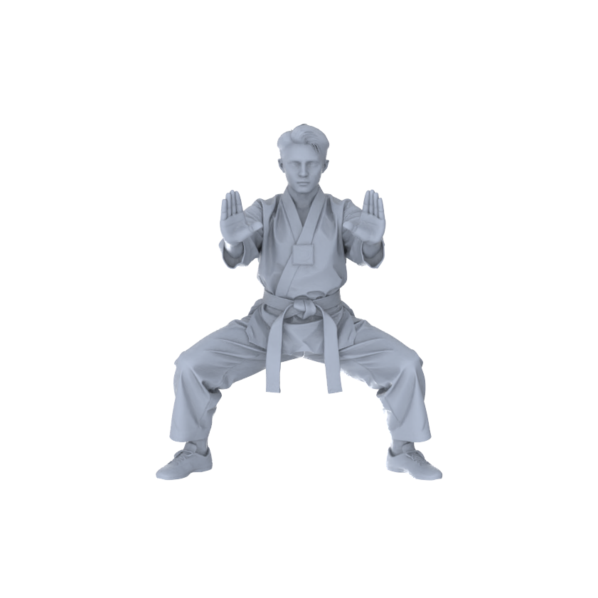 Detail view of MRY-SFW LYTR150B Modern Martial Arts Male Single in Horse Stance 1pc Model