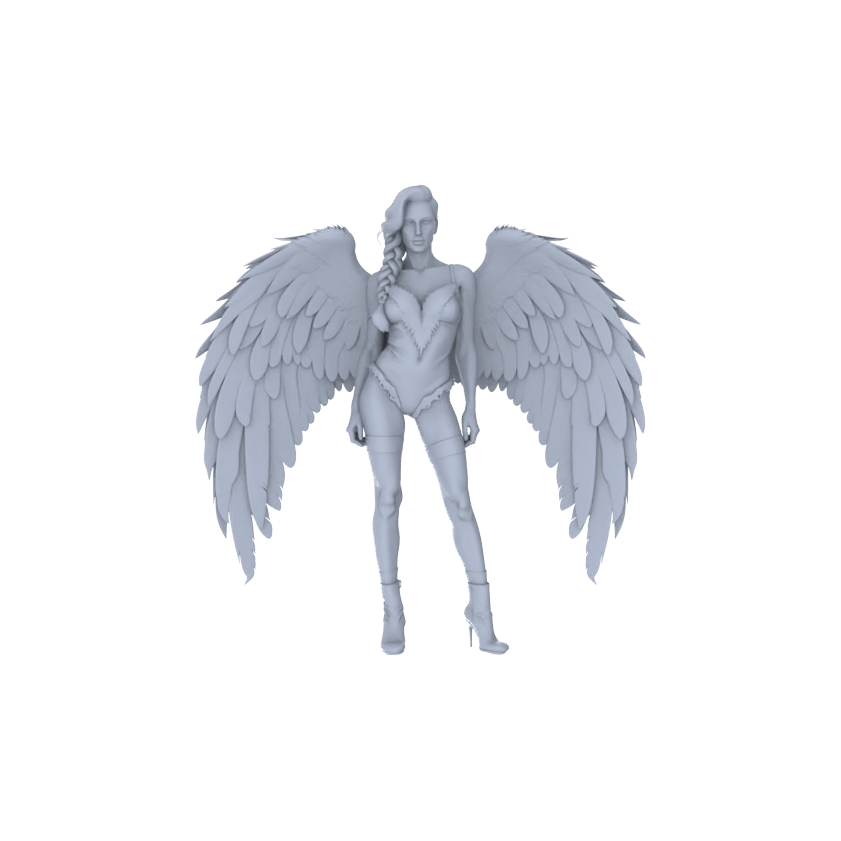 Detail view of MRY-SFW LYTR151B Modern Elegant Female Single with Angel Wings 1pc Model