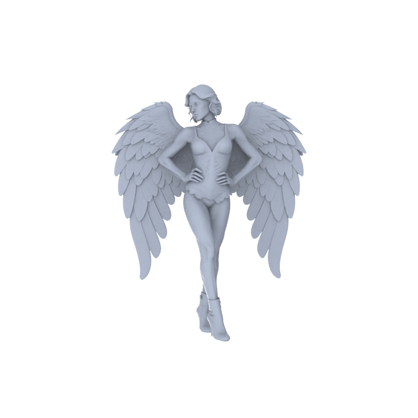 Detail view of MRY-SFW LYTR151B Modern Elegant Female Single with Angel Wings 1pc Model