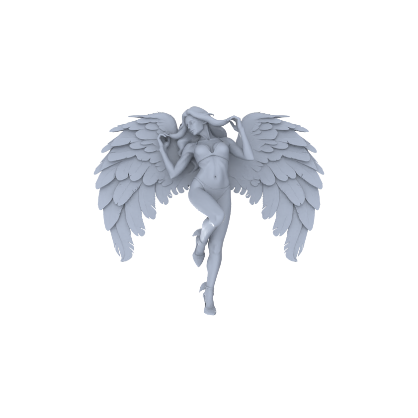 Detail view of MRY-SFW LYTR151B Modern Elegant Female Single with Angel Wings 1pc Model
