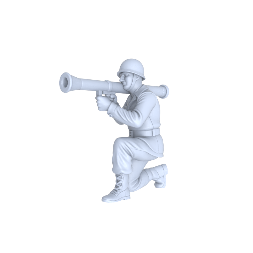 Detail view of MRY-SFW LYGR136 WWII US Army Team Wargame Resin White Model Wargame Miniature Soldier Scene Character Hand Figure Hand Painted Model