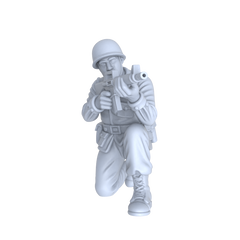 Detail view of MRY-SFW LYGR136 WWII US Army Team Wargame Resin White Model Wargame Miniature Soldier Scene Character Hand Figure Hand Painted Model