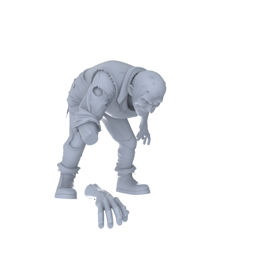 Detail view of MRY-SFW LYGR081 Zombie Game Theme Anime Theme Wargame Resin White Model Fantasy Theme Theme Wargame Miniature Soldiers Scene Characters Figure Hand-Painted Model