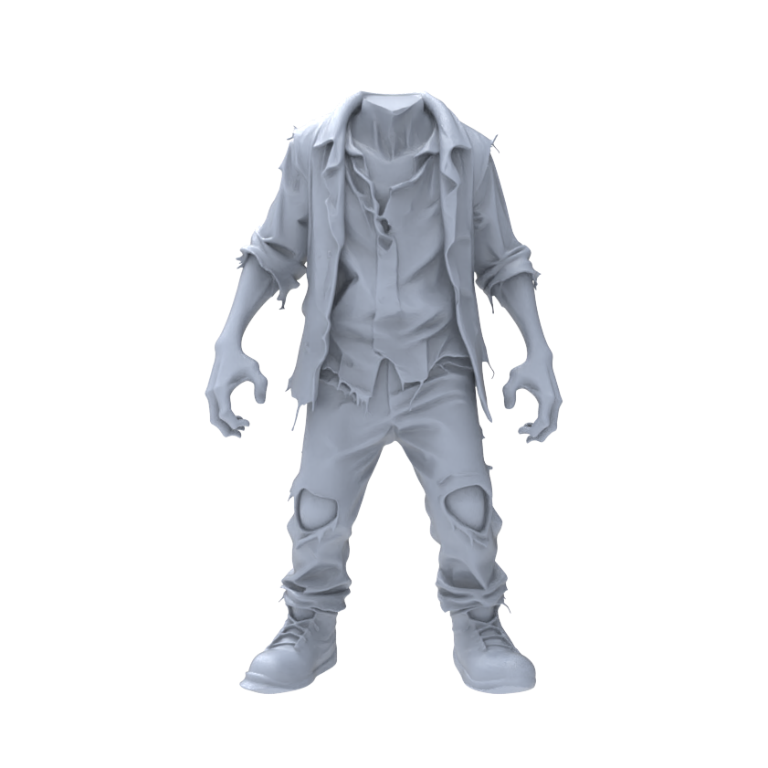 Detail view of MRY-SFW LYGR082 Zombie Game2 Theme Anime Theme Wargame Resin White Model Fantasy Theme Theme Wargame Miniature Soldiers Scene Characters Figure Hand-Painted Model