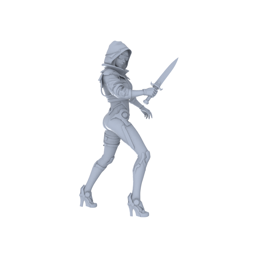 Detail view of MRY-SFW LYGR120 Phantom Hunter Resin Blank Miniature Soldier Character Model Scene Figure Handmade Figure Hand Painted Model