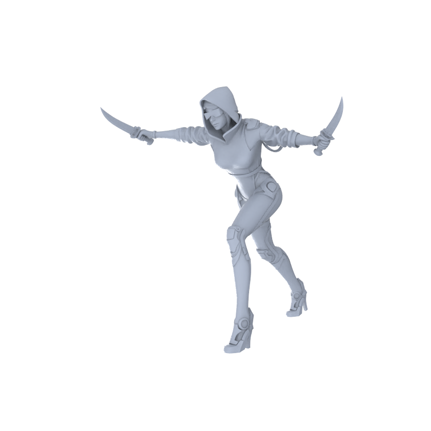 Detail view of MRY-SFW LYGR120 Phantom Hunter Resin Blank Miniature Soldier Character Model Scene Figure Handmade Figure Hand Painted Model