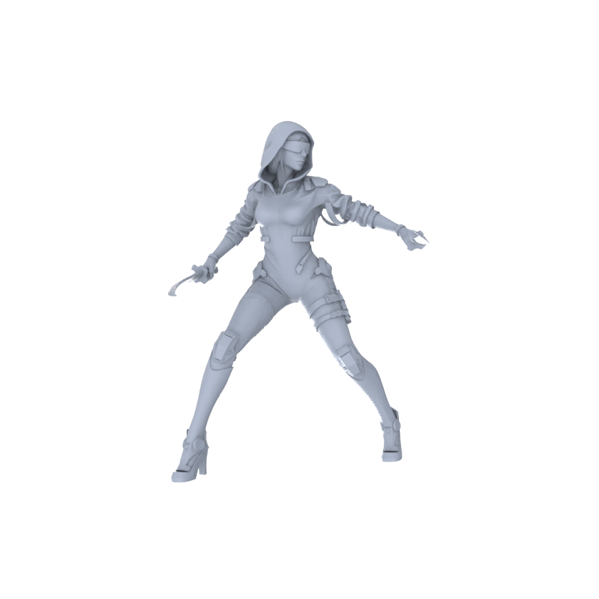 Detail view of MRY-SFW LYGR120 Phantom Hunter Resin Blank Miniature Soldier Character Model Scene Figure Handmade Figure Hand Painted Model