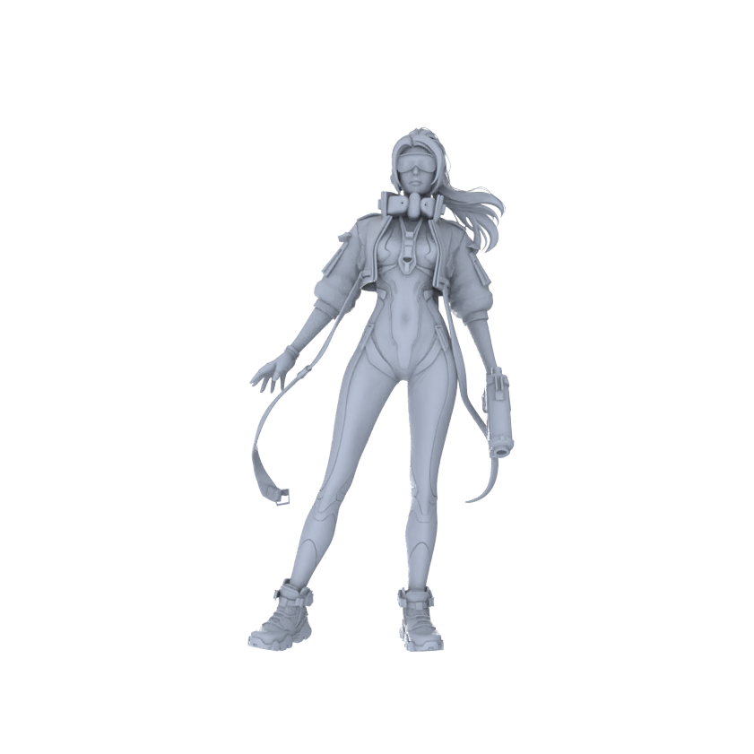 Detail view of MRY-SFW LYGR120 Phantom Hunter Resin Blank Miniature Soldier Character Model Scene Figure Handmade Figure Hand Painted Model