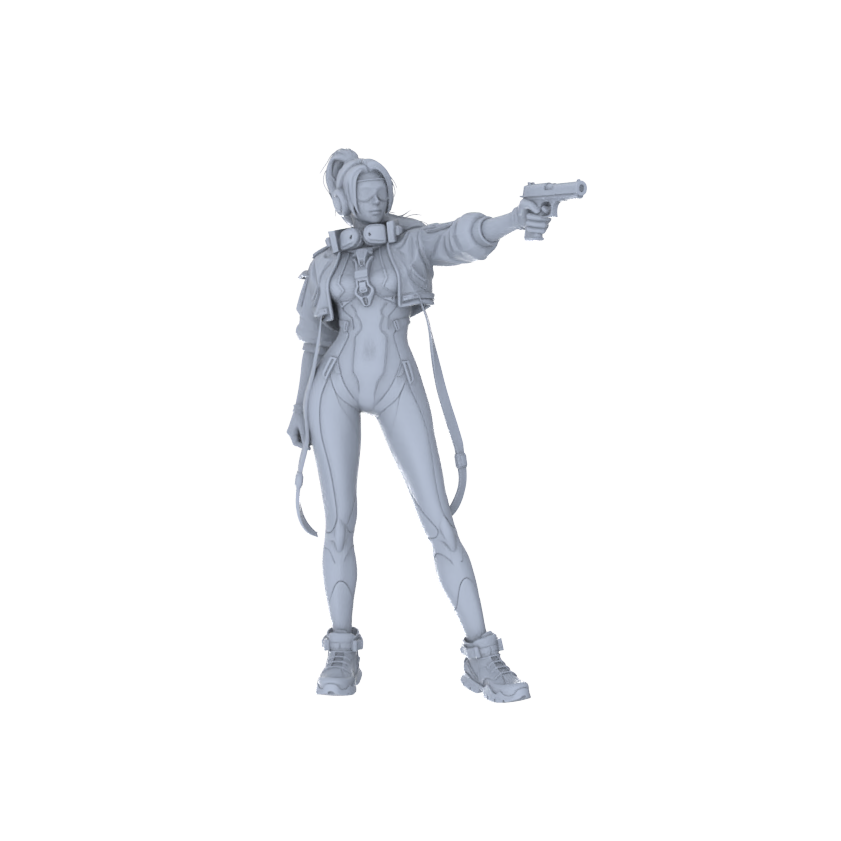 Detail view of MRY-SFW LYGR120 Phantom Hunter Resin Blank Miniature Soldier Character Model Scene Figure Handmade Figure Hand Painted Model