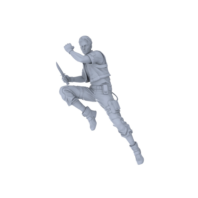 Detail view of MRY-SFW LYGR121 Rocket Boy Resin Blank Miniature Soldier Character Model Scene Figure Handmade Figure Hand Painted Model