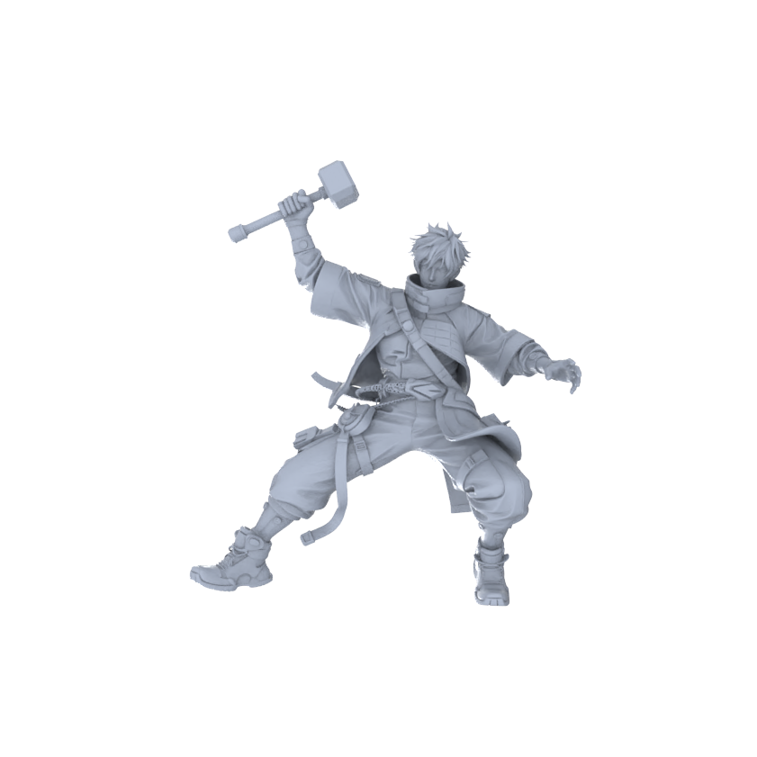 Detail view of MRY-SFW LYGR121 Rocket Boy Resin Blank Miniature Soldier Character Model Scene Figure Handmade Figure Hand Painted Model
