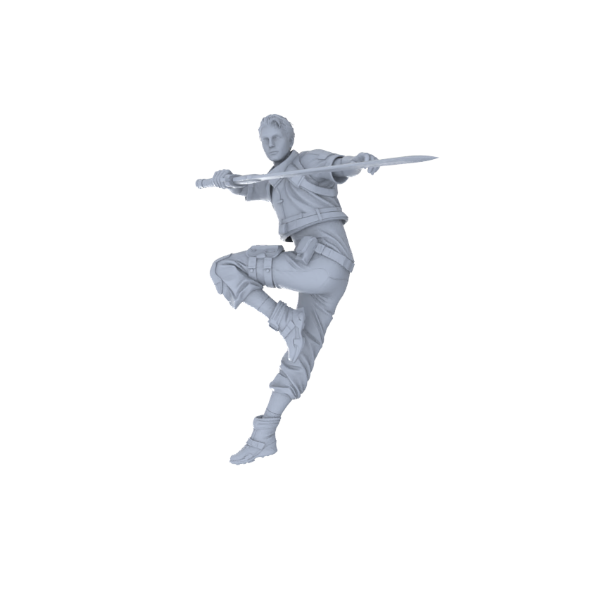 Detail view of MRY-SFW LYGR121 Rocket Boy Resin Blank Miniature Soldier Character Model Scene Figure Handmade Figure Hand Painted Model