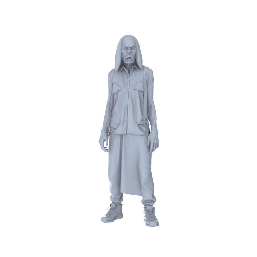 Detail view of MRY-SFW LYGR100 Horror theme zombie doomsday theme resin white model miniature soldier character model scene character figure hand painted Model