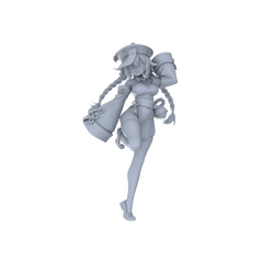 Detail view of MRY-SFW LYGR101 Beautiful female zombie game theme resin white model miniature soldier character model scene character figure hand painted Model