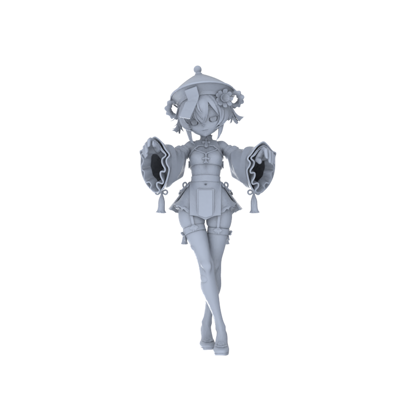 Detail view of MRY-SFW LYGR101 Beautiful female zombie game theme resin white model miniature soldier character model scene character figure hand painted Model