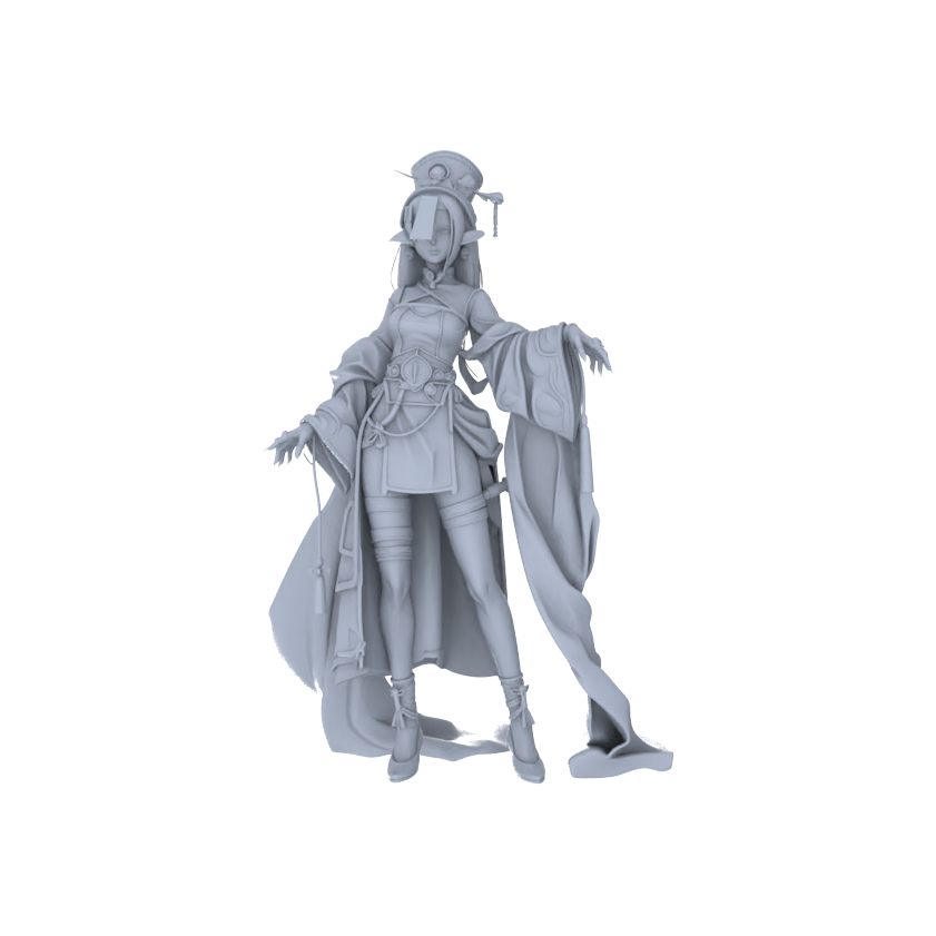Detail view of MRY-SFW LYGR102 Beautiful female2 zombie game theme resin white model miniature soldier character model scene character figure hand painted Model