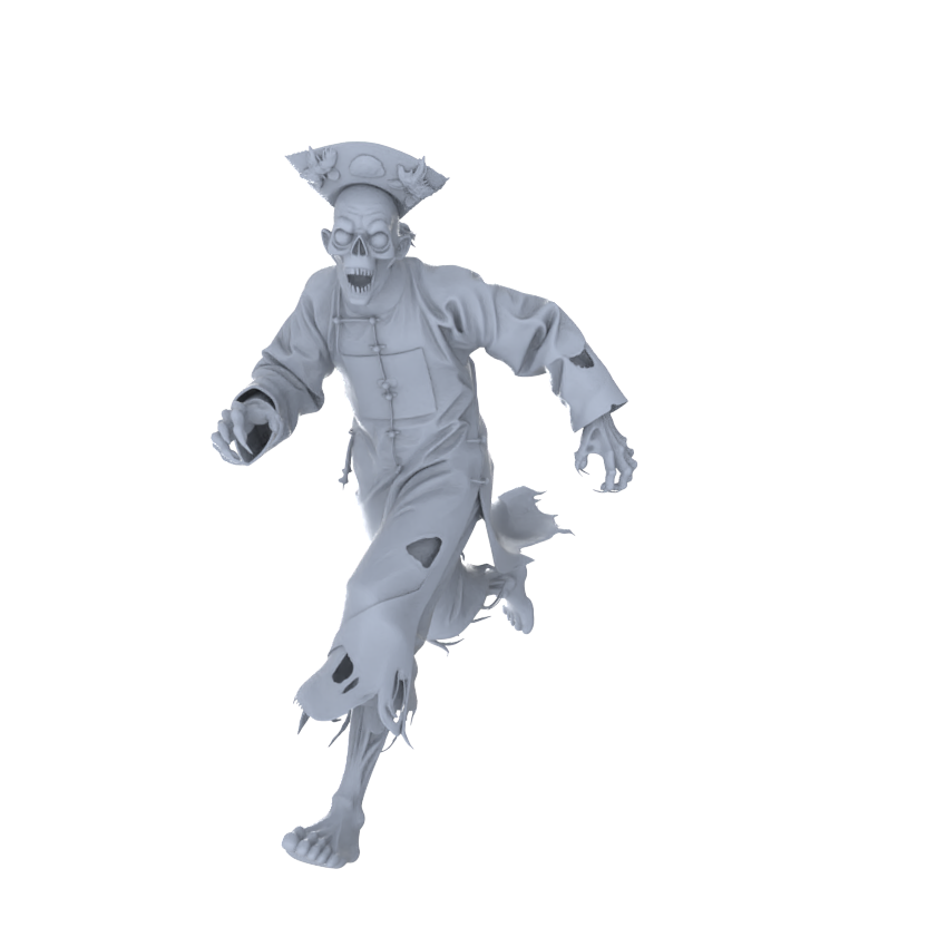 Detail view of MRY-SFW LYGR107 Zombie resin white model miniature soldier character model scene character figure hand painted Model