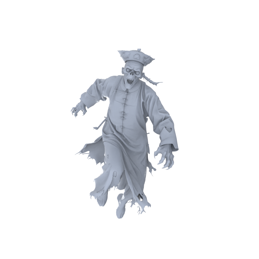 Detail view of MRY-SFW LYGR107 Zombie resin white model miniature soldier character model scene character figure hand painted Model