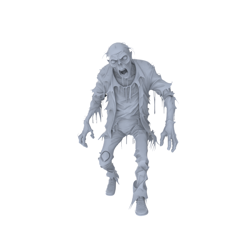 Detail view of MRY-SFW LYGR107 Zombie resin white model miniature soldier character model scene character figure hand painted Model