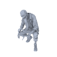 Detail view of MRY-SFW LYGR110 Long tongue zombie resin white model miniature soldier character model scene character figure hand painted Model
