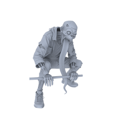 Detail view of MRY-SFW LYGR110 Long tongue zombie resin white model miniature soldier character model scene character figure hand painted Model