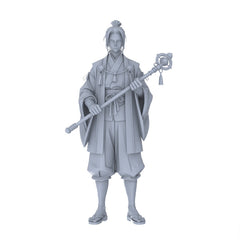 Detail view of MRY-SFW LYGR090 Chinese style character standing pose resin white model miniature soldier scene character figure hand painted Model