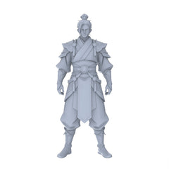 Detail view of MRY-SFW LYGR090 Chinese style character standing pose resin white model miniature soldier scene character figure hand painted Model