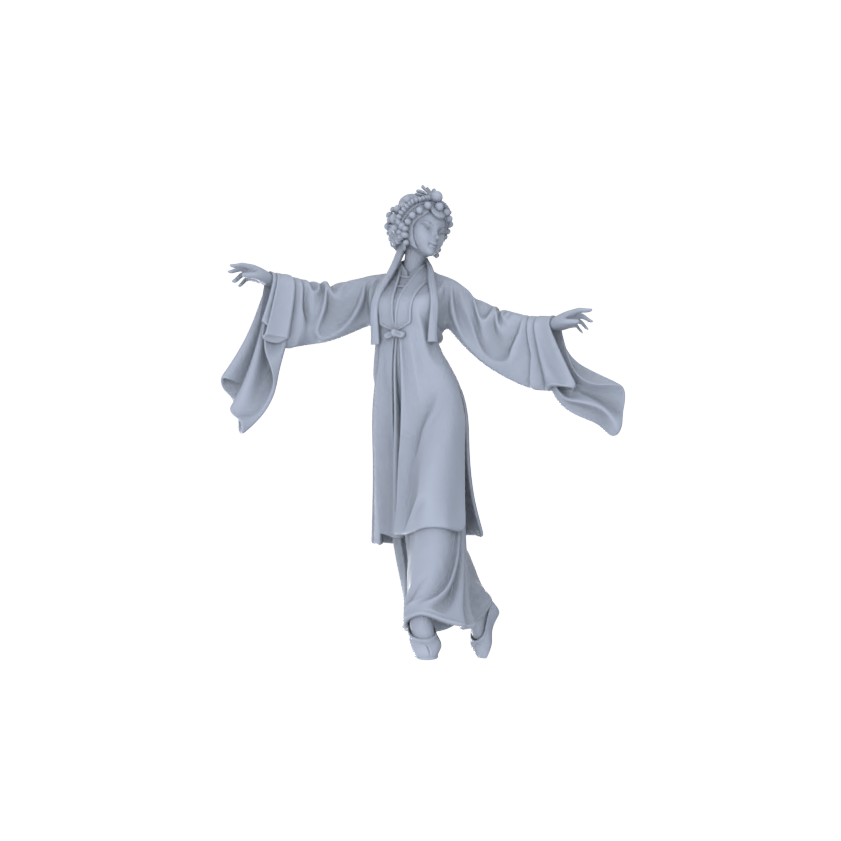 Detail view of Yao's Studio LYTR179 Opera Characters Resin Miniature Model 3-Figure Set, Unpainted Ancient Opera Figures, DIY Painting Scene Decoration Miniatures Diorama Resin Figures Model