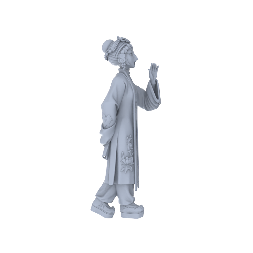 Detail view of Yao's Studio LYTR179 Opera Characters Resin Miniature Model 3-Figure Set, Unpainted Ancient Opera Figures, DIY Painting Scene Decoration Miniatures Diorama Resin Figures Model