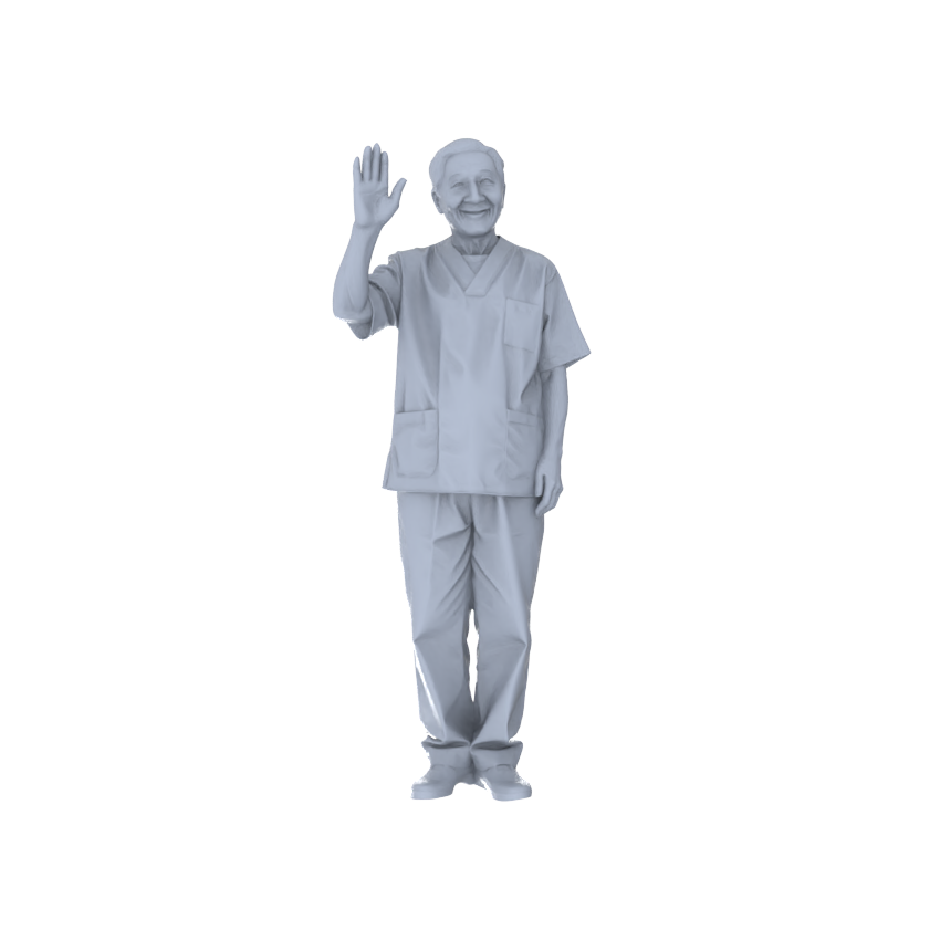 Detail view of Yao's Studio LYTR182 Nursing Home Daily Life Resin Miniature Model 5-Figure Set, Unpainted Elderly Activity Figures, DIY Painting Scene Decoration Miniatures Diorama Resin Figures Model