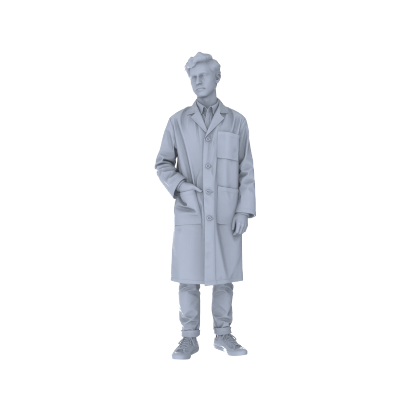 Detail view of Yao's Studio LYTR183  Lab Experiment Figures Resin Miniature Model 5-Figure Set, Unpainted Lab Work Figures, DIY Painting Scene Decoration Miniatures Diorama Resin Figures Model