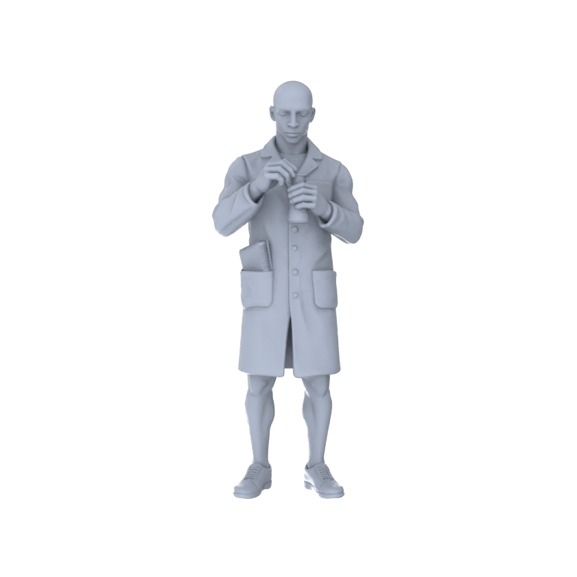 Detail view of Yao's Studio LYTR183  Lab Experiment Figures Resin Miniature Model 5-Figure Set, Unpainted Lab Work Figures, DIY Painting Scene Decoration Miniatures Diorama Resin Figures Model