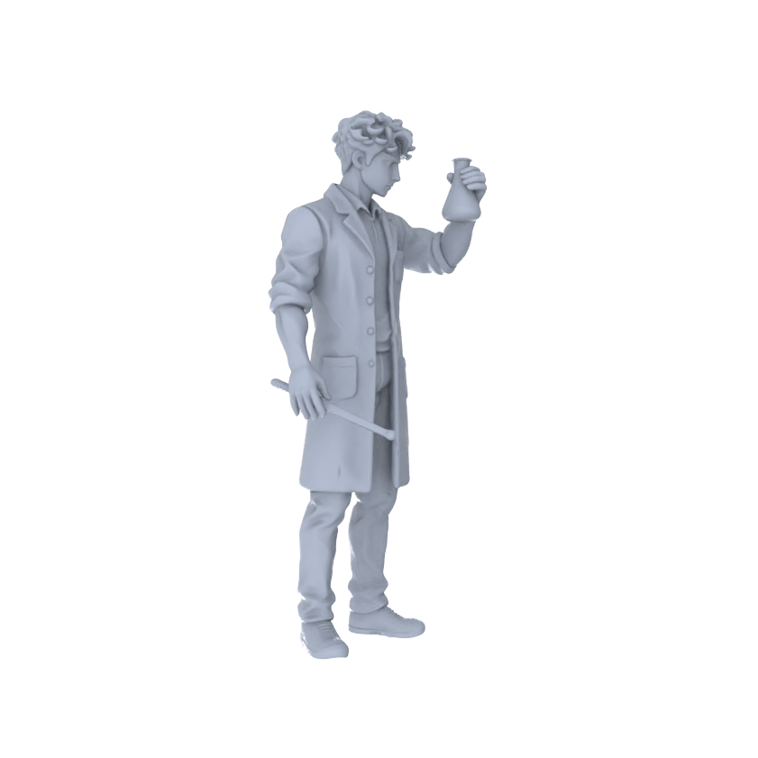 Detail view of Yao's Studio LYTR183  Lab Experiment Figures Resin Miniature Model 5-Figure Set, Unpainted Lab Work Figures, DIY Painting Scene Decoration Miniatures Diorama Resin Figures Model