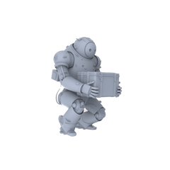 Detail view of MRY-SFW LYGR131 Wasteland Style Doomsday Robot Carrying Motion Game Theme Wargame Resin White Model Wargame Miniature Soldier Scene Character Hand Figure Hand Painted Model
