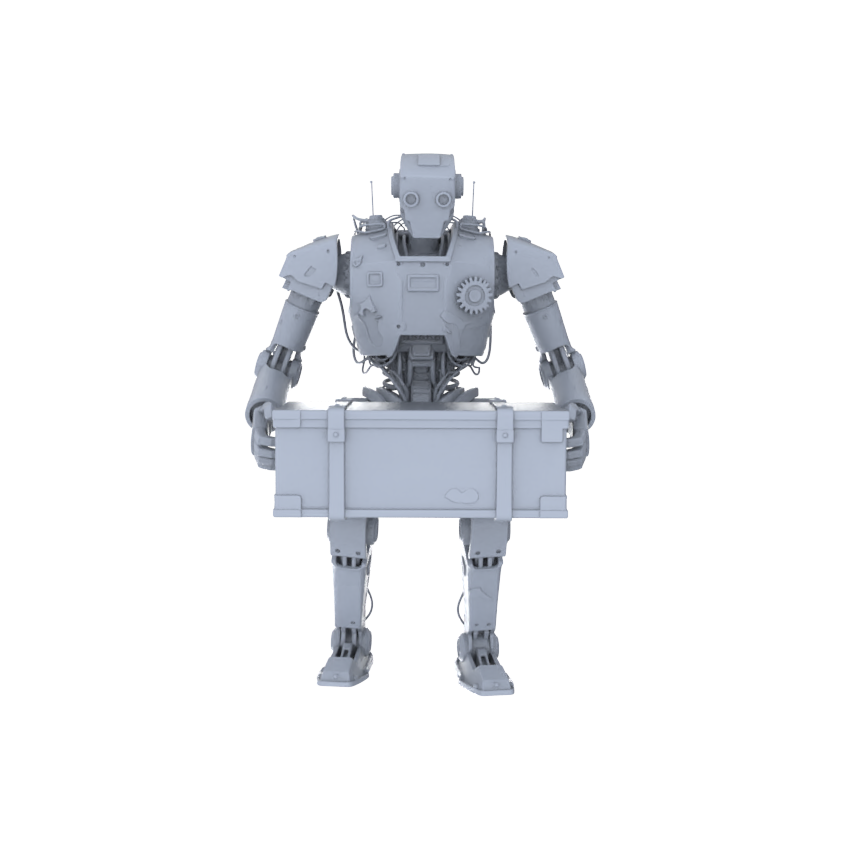 Detail view of MRY-SFW LYGR131 Wasteland Style Doomsday Robot Carrying Motion Game Theme Wargame Resin White Model Wargame Miniature Soldier Scene Character Hand Figure Hand Painted Model
