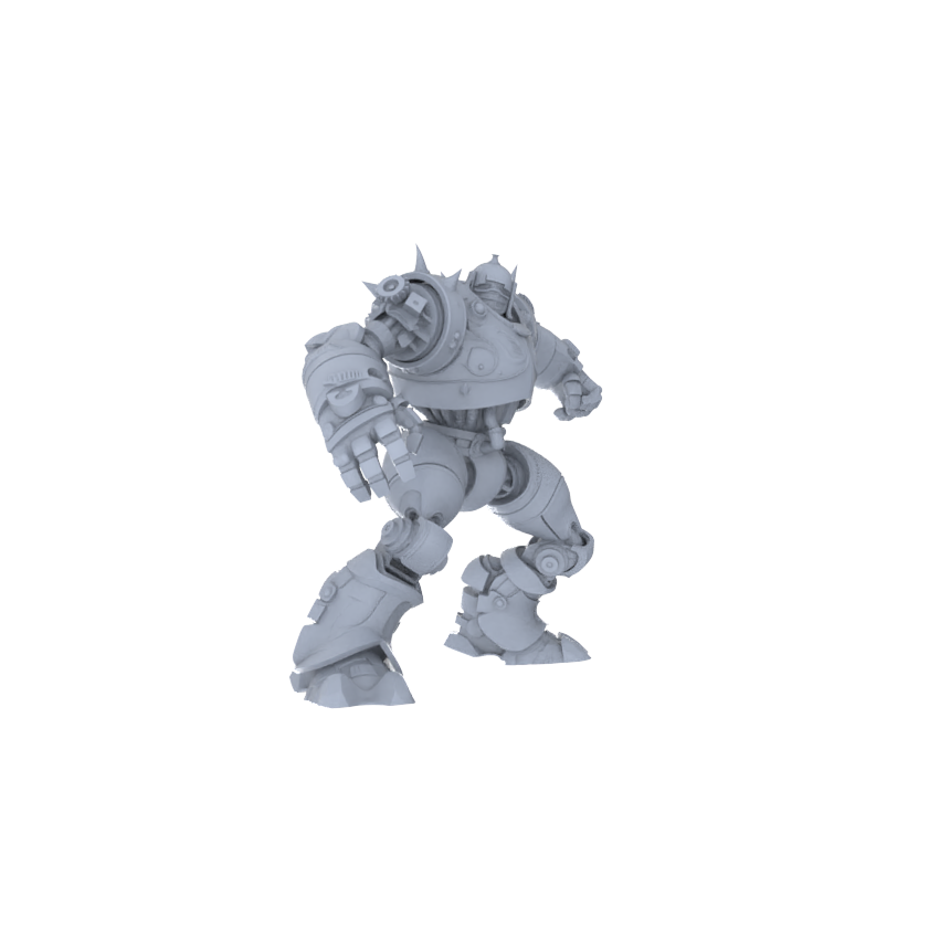Detail view of MRY-SFW LYGR133 Wasteland Style Doomsday Robot Combat Motion Game Theme Wargame Resin White Model Wargame Miniature Soldier Scene Character Hand Figure Hand Painted Model