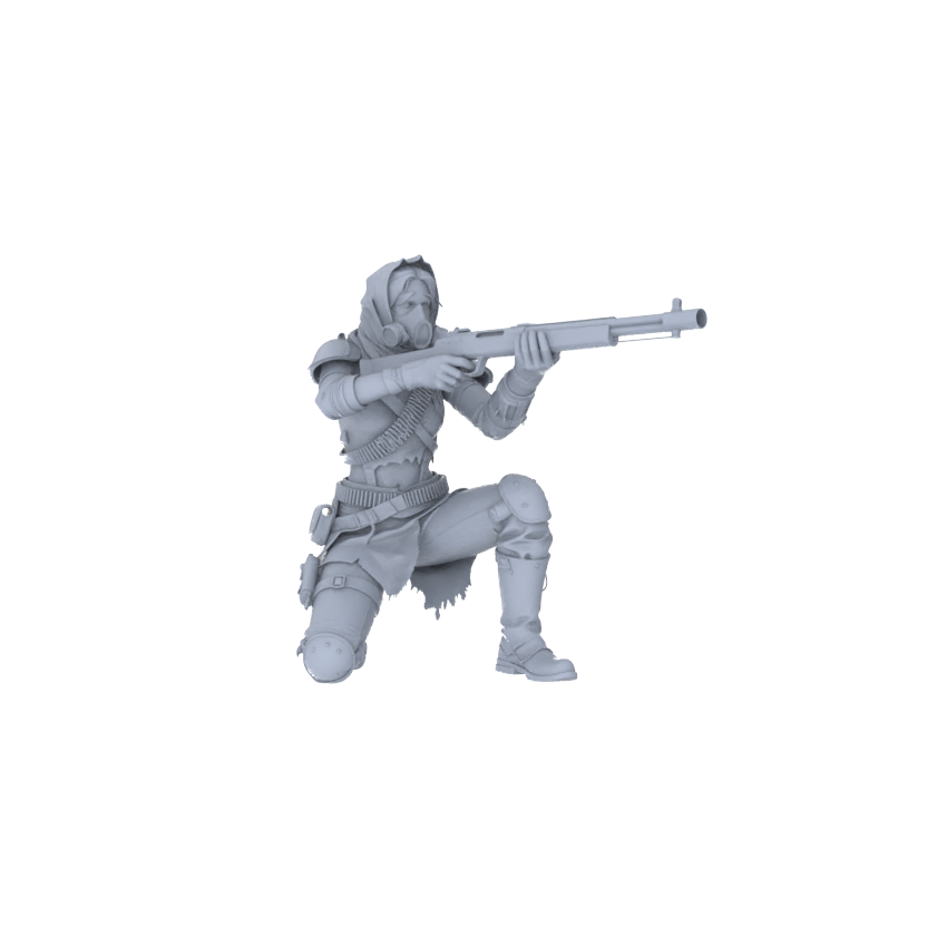 Detail view of MRY-SFW LYGR133 Wasteland Style Doomsday Robot Combat Motion Game Theme Wargame Resin White Model Wargame Miniature Soldier Scene Character Hand Figure Hand Painted Model