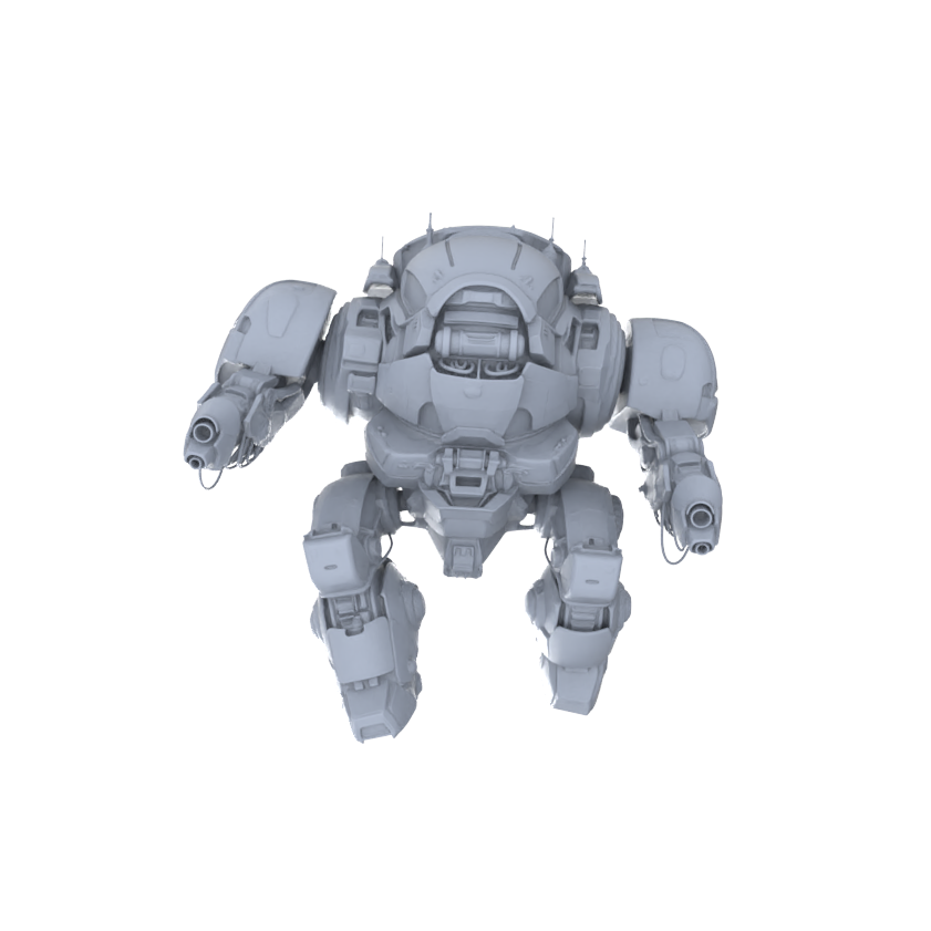 Detail view of MRY-SFW LYGR133 Wasteland Style Doomsday Robot Combat Motion Game Theme Wargame Resin White Model Wargame Miniature Soldier Scene Character Hand Figure Hand Painted Model